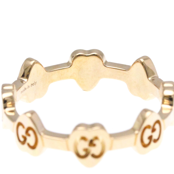 GUCCI Icon Heart Station Ring Pink Gold 18K Band Ring Pink Gold US Size 6.75 #54 - Picture 7 of 10